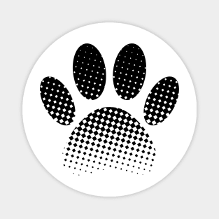 Check Pattern Halftone Dog Paw Print Magnet